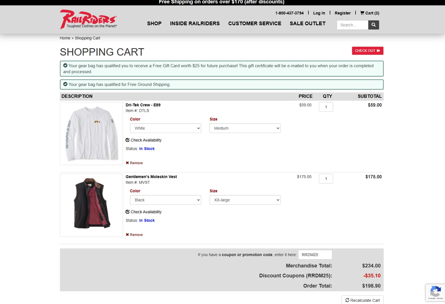 Rail Riders checkout page showing Rail Riders promo code box | Screenshot taken by SimplyCodes community member on Oct 9, 2025