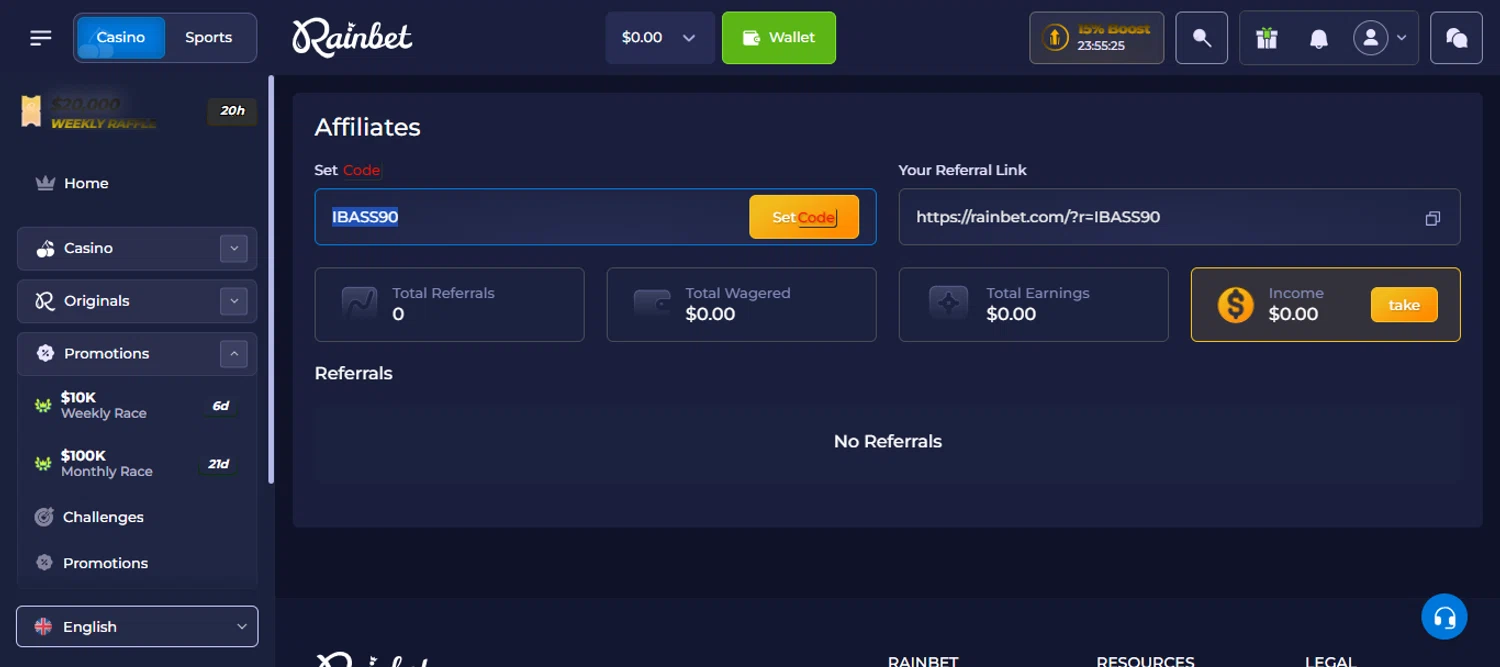 Rain Bet promo code screenshot showing code IBASS90 applied at Rain Bet checkout page. Uploaded by SimplyCodes community member 111111 on May 10, 2025