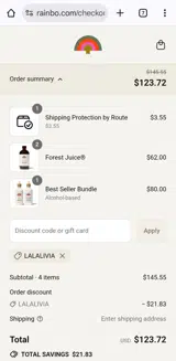 Lalalivia coupon verification screenshot
