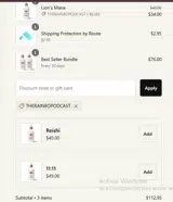 THERAINBOPODCAST coupon verification screenshot