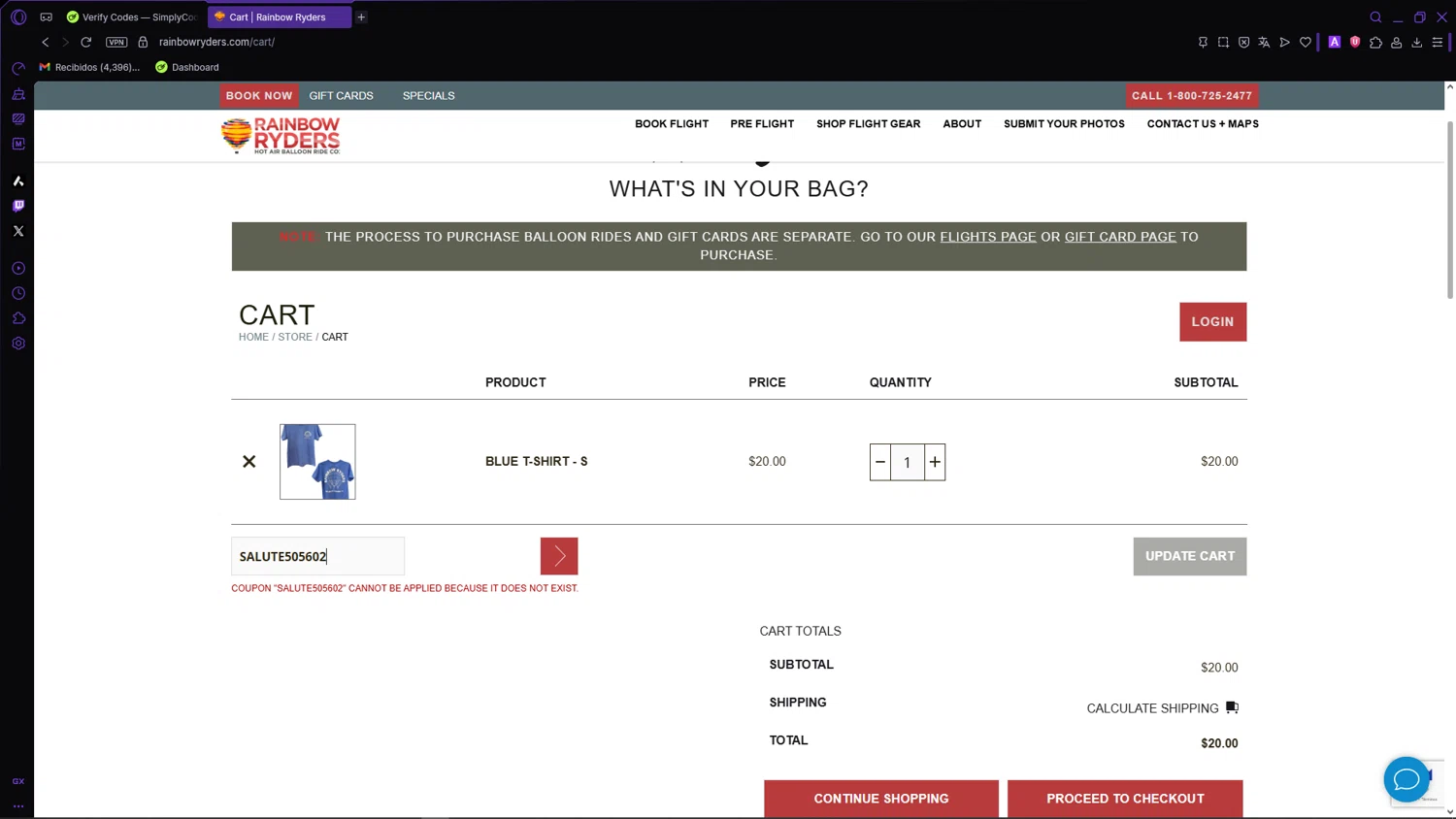 Rainbow Ryders promo code screenshot showing code SALUTE505602 applied at Rainbow Ryders checkout page. Uploaded by SimplyCodes community member MagnificentLynx9362 on Feb 27, 2026