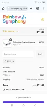 RS15 coupon verification screenshot