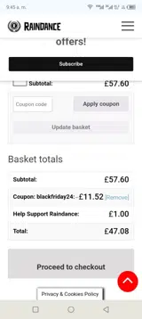 Blackfriday24 coupon verification screenshot