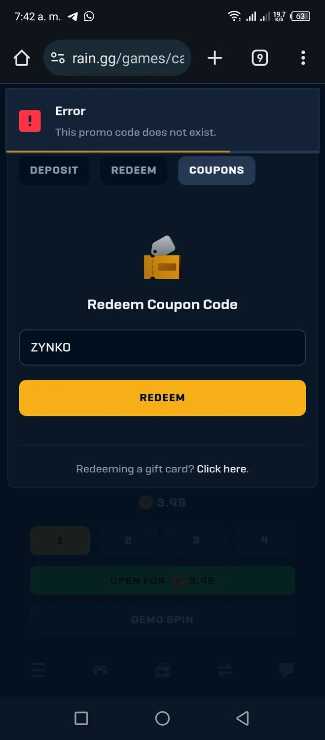 Rain.gg promo code screenshot showing code ZYNKO applied at Rain.gg checkout page. Uploaded by SimplyCodes community member Miggy2024 on May 29, 2025