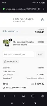 store26 coupon verification screenshot