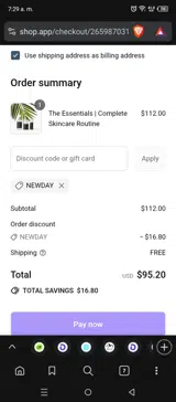 NEWDAY coupon verification screenshot