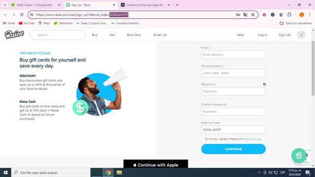 GCX checkout page showing GCX promo code box | Screenshot taken by SimplyCodes community member on Apr 30, 2024