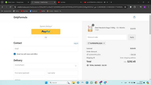 GCX checkout page showing GCX promo code box | Screenshot taken by SimplyCodes community member on Apr 27, 2024