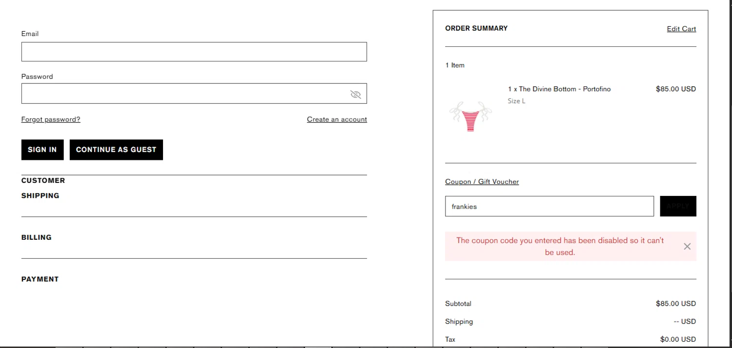 Réalisation promo code screenshot showing code frankies applied at Réalisation checkout page. Uploaded by SimplyCodes community member Carlosramirez09 on Feb 18, 2026