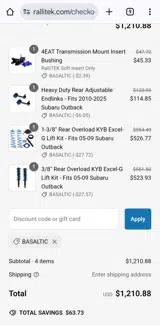 RalliTEK coupon verification screenshot
