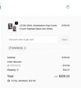 STATIIC10 coupon verification screenshot
