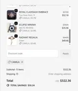 CAMILA coupon verification screenshot