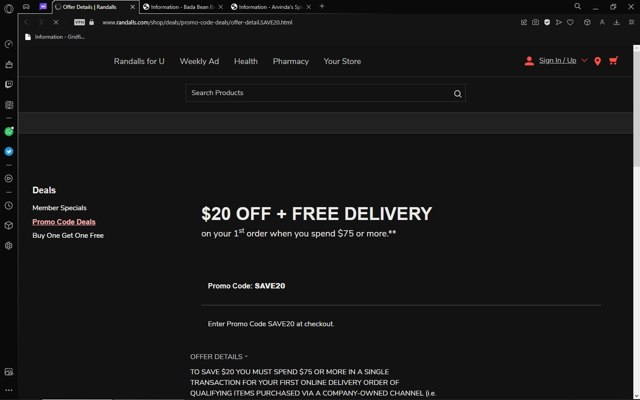 Randalls checkout page showing Randalls promo code box | Screenshot taken by SimplyCodes community member on May 11, 2023