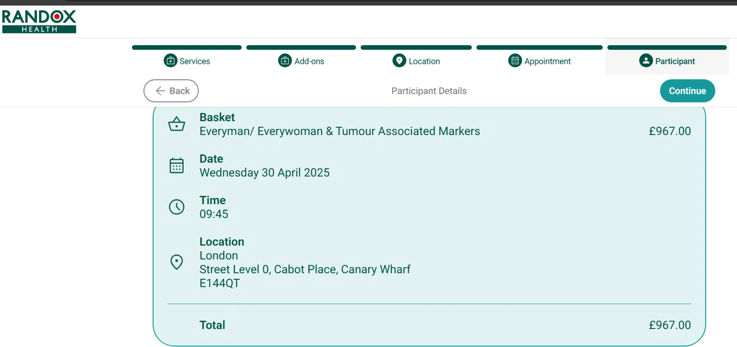 Randox Health coupon code screenshot showing code bankhol15 applied at Randox Health checkout page. Uploaded by SimplyCodes community member RichterBelmont on Apr 21, 2025