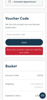 Randox Health coupon verification screenshot