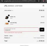 Range Leather Company coupon verification screenshot