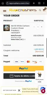 welcome coupon verification screenshot