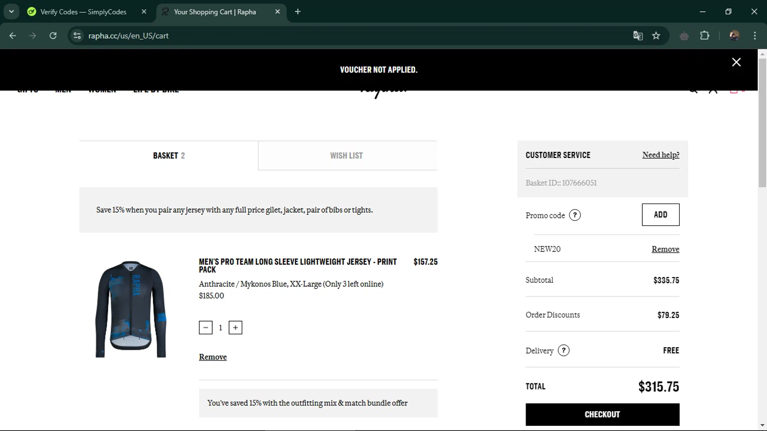 where to use Rapha promo code box