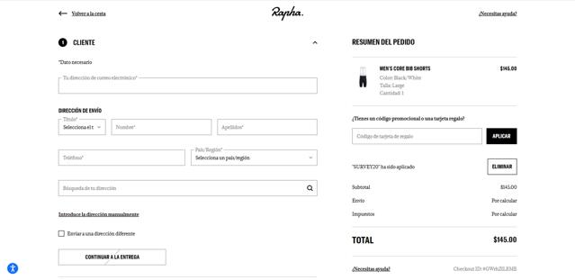 Rapha checkout page showing Rapha promo code box | Screenshot taken by SimplyCodes community member on Jul 18, 2025