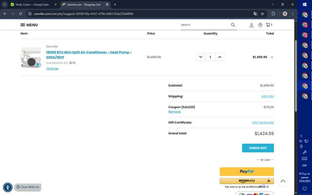 RapidSSLonline checkout page showing RapidSSLonline promo code box | Screenshot taken by SimplyCodes community member on Apr 12, 2025