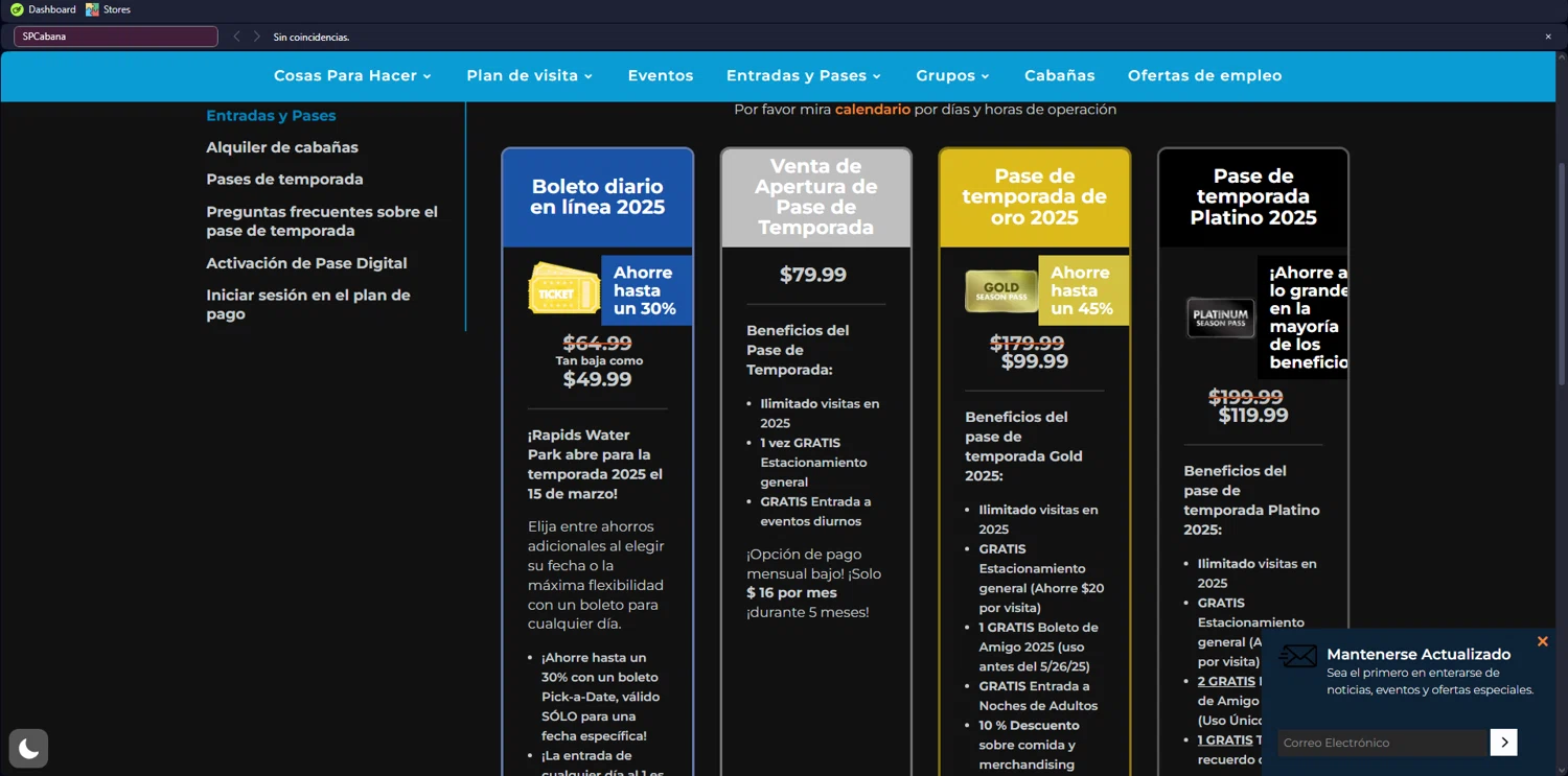 Rapids Waterpark checkout page showing Rapids Waterpark promo code box | Screenshot taken by SimplyCodes community member on Mar 19, 2025