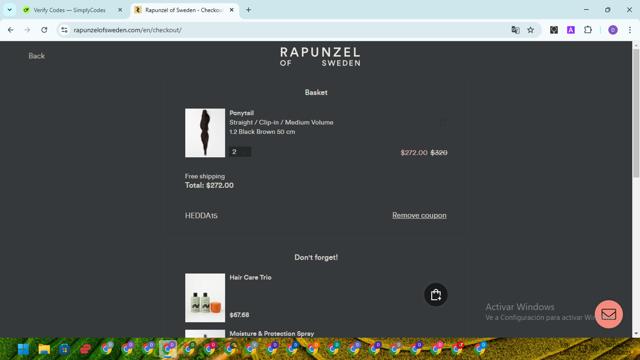 Rapunzel of Sweden checkout page showing Rapunzel of Sweden discount code box | Screenshot taken by SimplyCodes community member on Feb 4, 2025