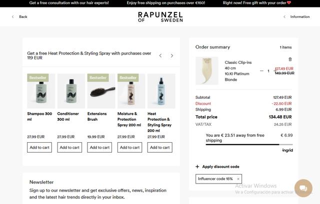 Rapunzel of Sweden checkout page showing Rapunzel of Sweden discount code box | Screenshot taken by SimplyCodes community member on May 16, 2025
