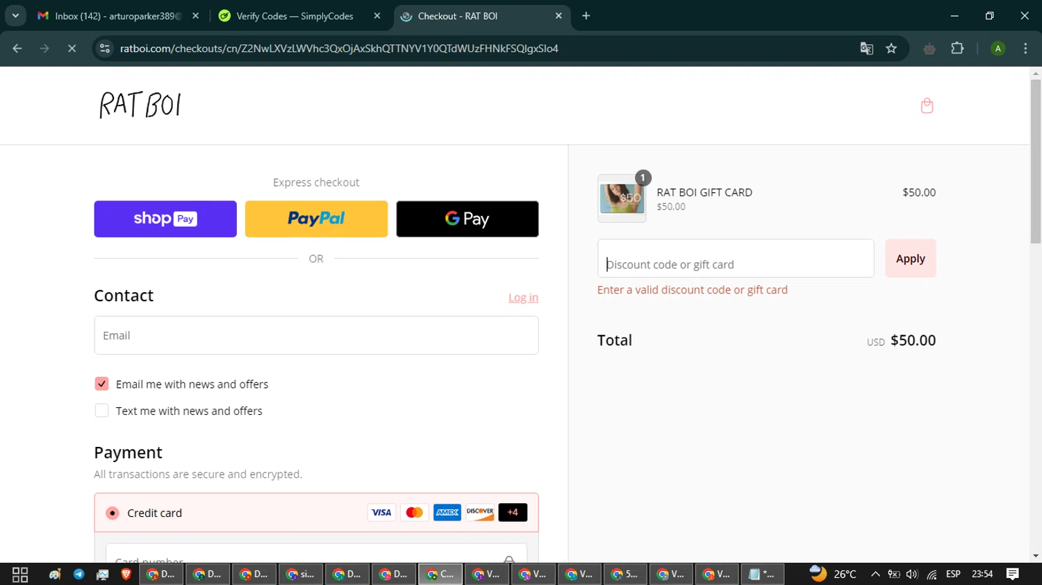 RAT BOI discount code screenshot showing code NICE applied at RAT BOI checkout page. Uploaded by SimplyCodes community member CashLynx5338 on Jan 16, 2025