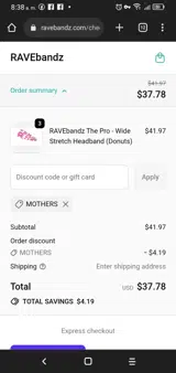 MOTHERS coupon verification screenshot