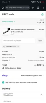 MEMORIALDAY coupon verification screenshot