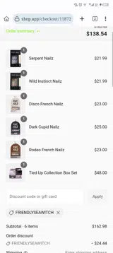 FRIENDLYSEAWITCH coupon verification screenshot
