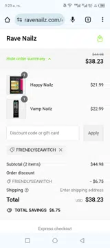 FRIENDLYSEAWITCH coupon verification screenshot