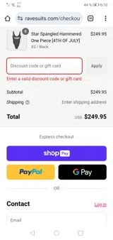 GETITQUICK coupon verification screenshot