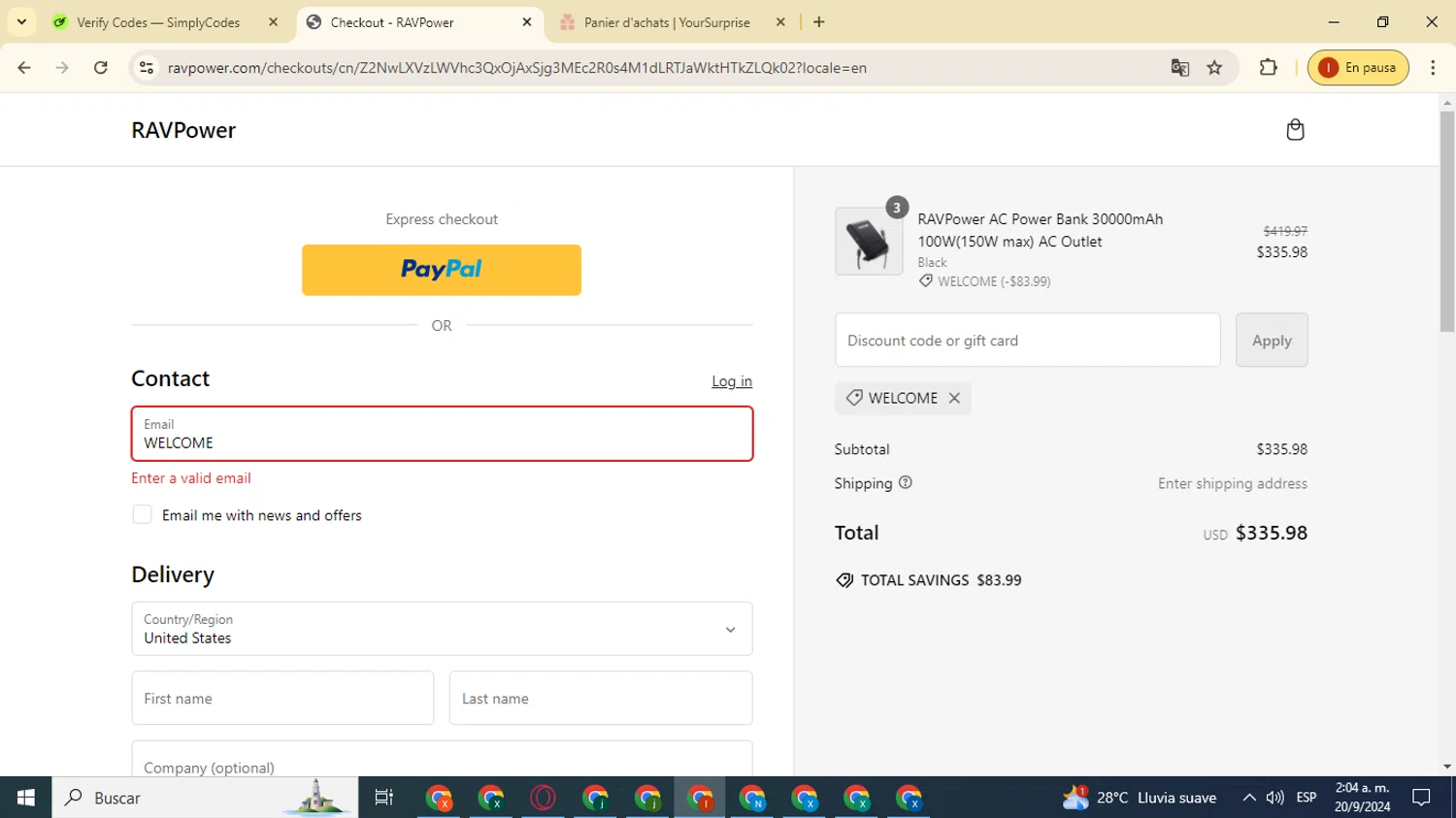 where to use Ravpower promo code box
