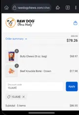 10JAXE coupon verification screenshot
