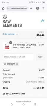 BRI15OFF coupon verification screenshot