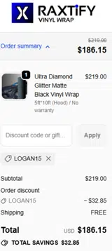 LOGAN15 coupon verification screenshot