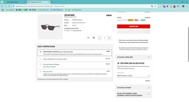 Ray-Ban Discount Codes - $10 Off (2 Verified) Jun 2025