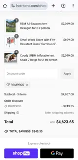 RBMPRO5 coupon verification screenshot