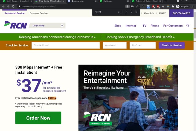 Astound Broadband checkout page showing Astound Broadband coupon code box | Screenshot taken by SimplyCodes community member on May 9, 2021