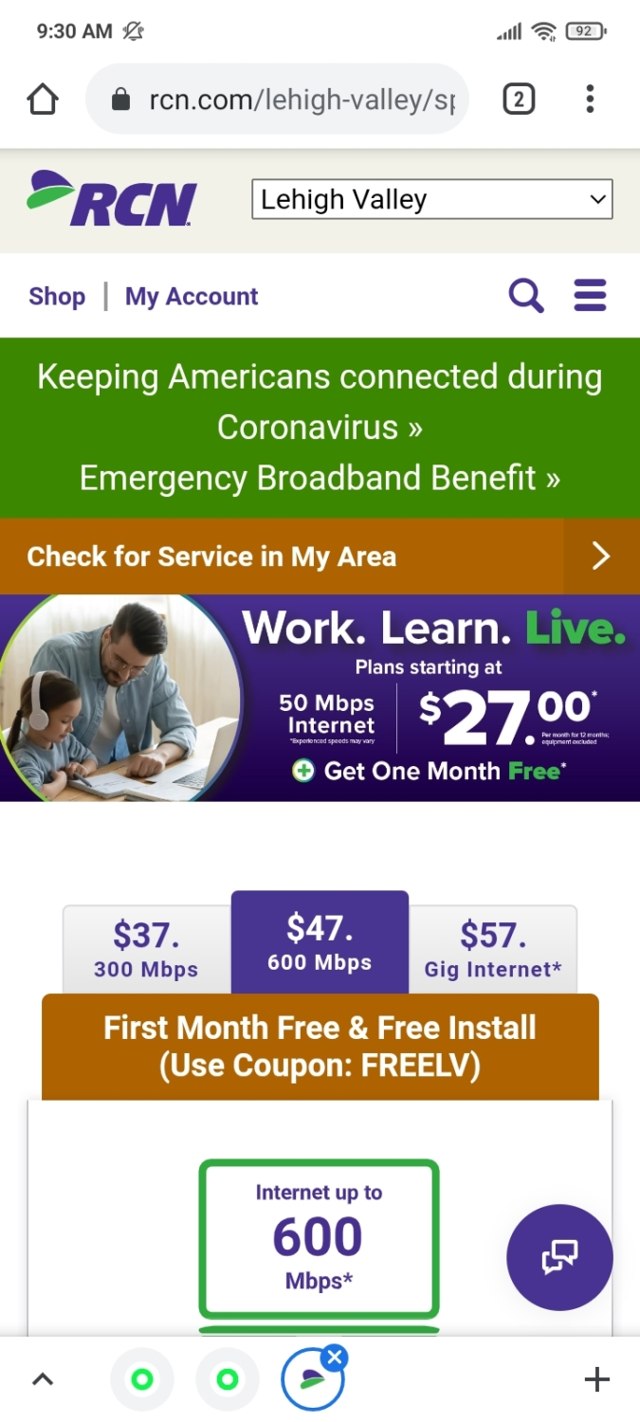 Astound Broadband checkout page showing Astound Broadband coupon code box | Screenshot taken by SimplyCodes community member on Aug 20, 2021