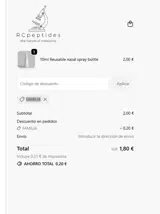 RCpeptides coupon verification screenshot