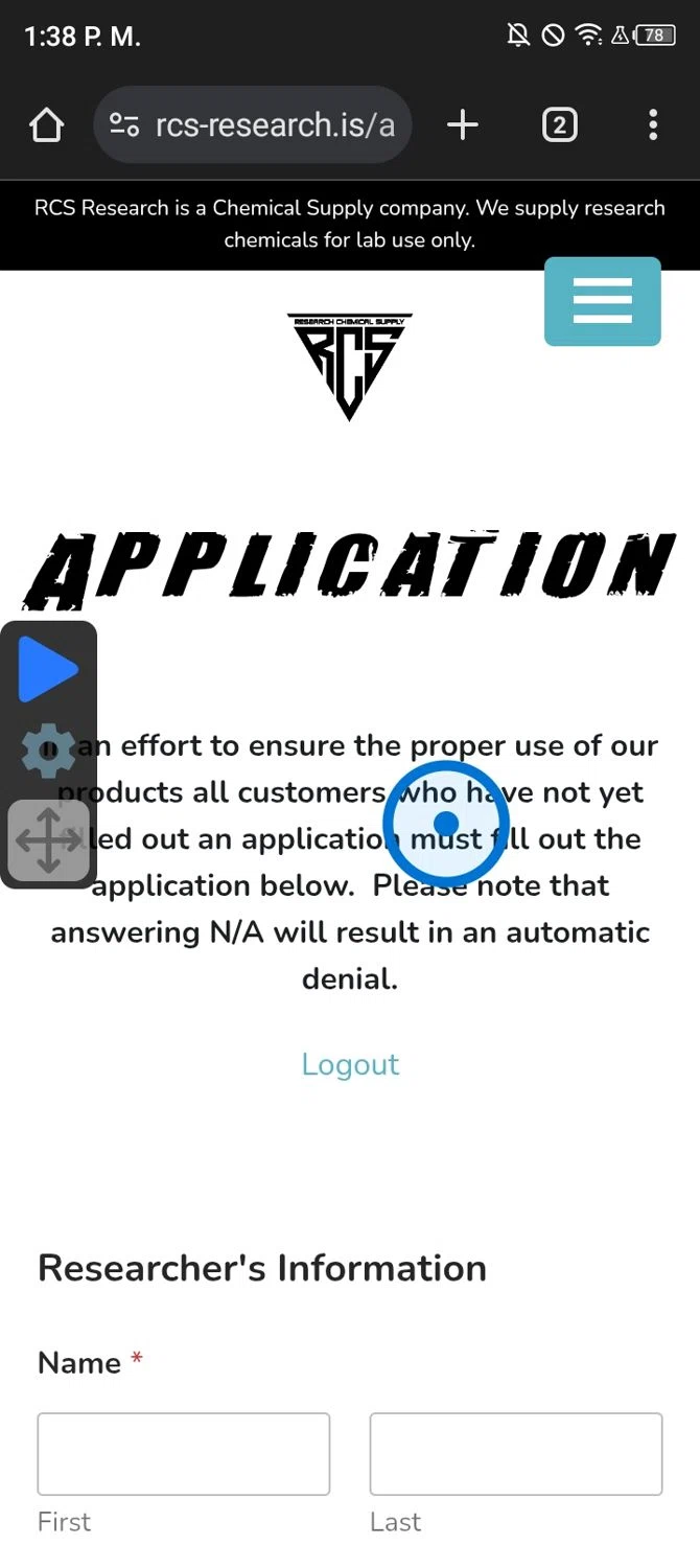 RCS Research checkout page showing RCS Research coupon code box | Screenshot taken by SimplyCodes community member on Mar 22, 2025