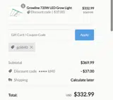 gold40 coupon verification screenshot