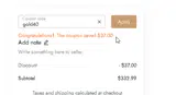 gold40 coupon verification screenshot