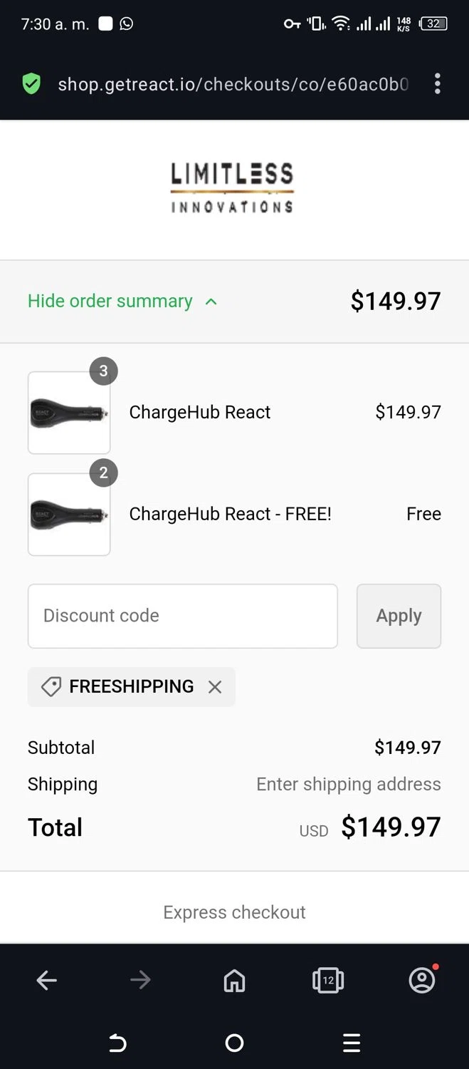 how to use React Powered By Chargehub coupons