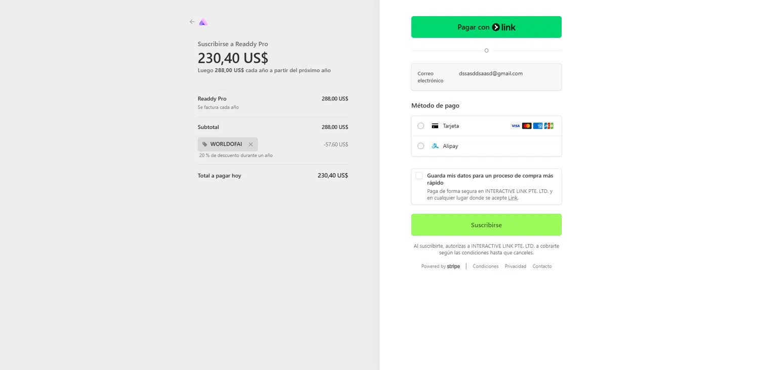 Readdy checkout page showing Readdy promo code box | Screenshot taken by SimplyCodes community member on Nov 27, 2025