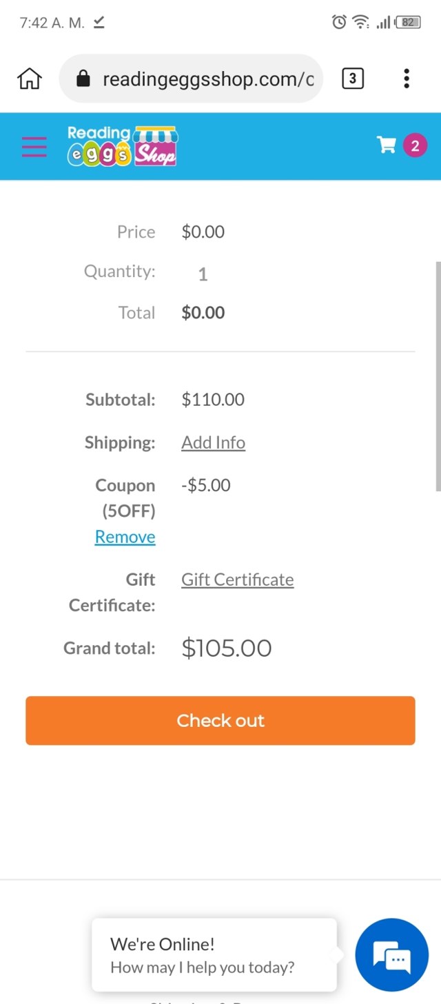 Reading Eggs checkout page showing Reading Eggs coupon code box | Screenshot taken by SimplyCodes community member on Dec 28, 2021