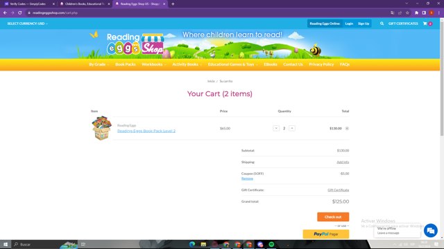 Reading Eggs checkout page showing Reading Eggs coupon code box | Screenshot taken by SimplyCodes community member on Feb 19, 2024