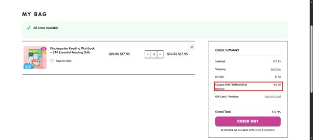 Reading Eggs checkout page showing Reading Eggs coupon code box | Screenshot taken by SimplyCodes community member on Aug 22, 2025